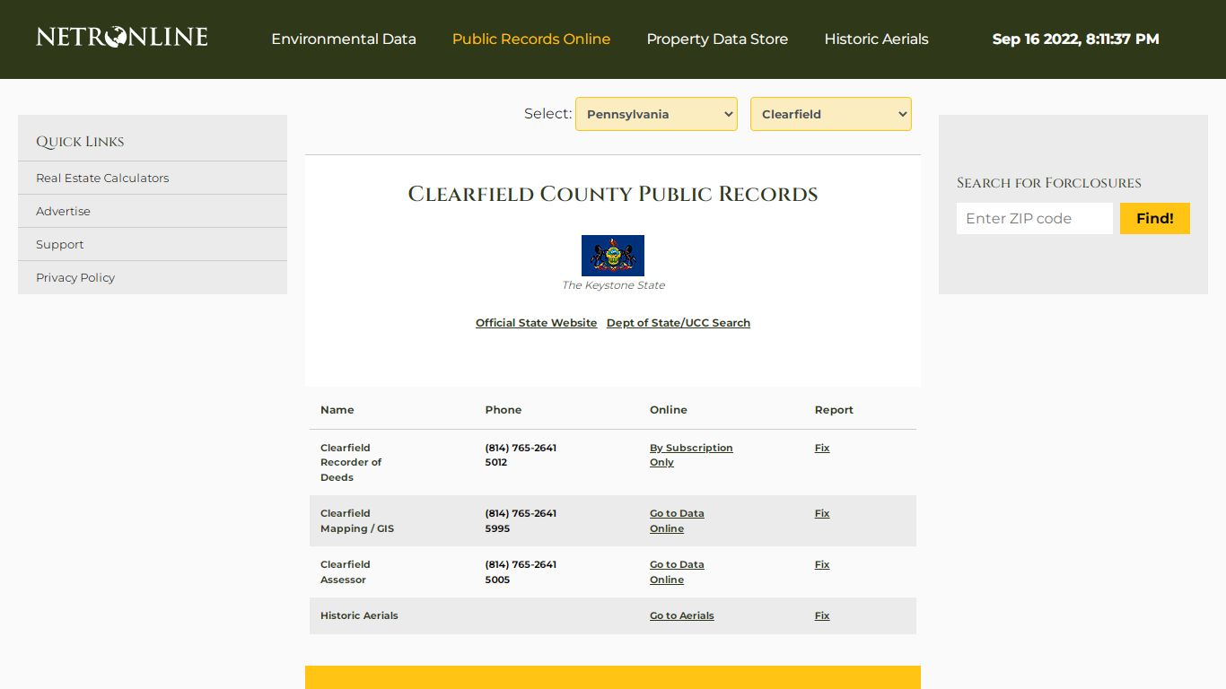 Clearfield County Public Records - NETROnline.com