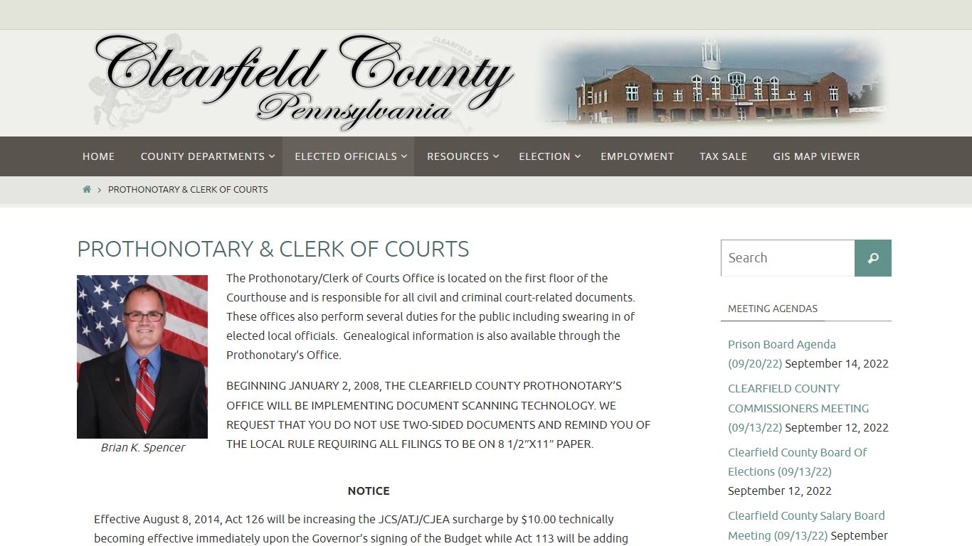 Prothonotary & Clerk of Courts - Clearfield County, Pennsylvania